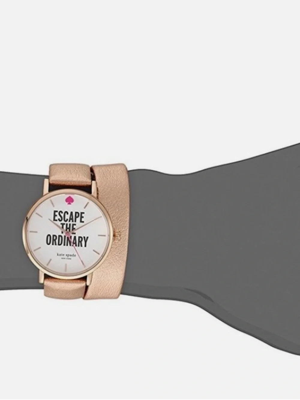 Kate Spade New York Women's Rose Gold Leather Band Watch 1YRU0301 Needs Battery